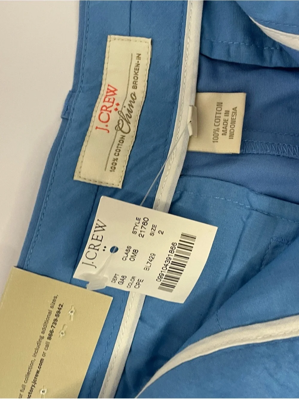 J. Crew Women’s Chino Shorts in Blue